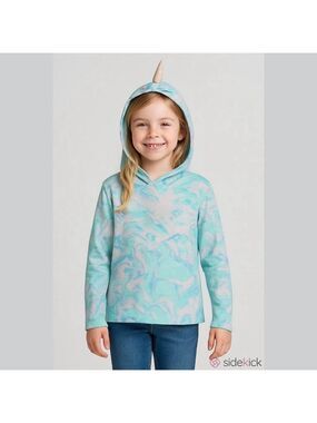 Girls SO Unicorn Hoodie Size 14 Plus Blue/Pink + NWT Pink Cat & Jack Shorts